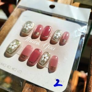 Floral Pink Press-On Nails